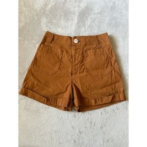 SOLD‎ OUT Anthropologie Sz 28 Megan High Rise Patch Pocket Shorts Brown Cotton
